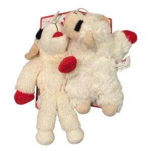 Lamb Chop Holiday Mini Lamb Floppy Body Plush Squeak 2 Dog Toys